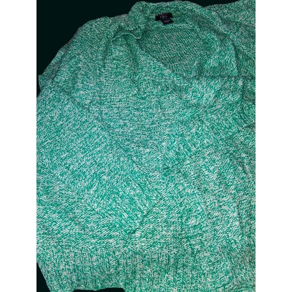 Teal White Womens XXL Open Front Cardigan Warm NWOT - Picture 2 of 7